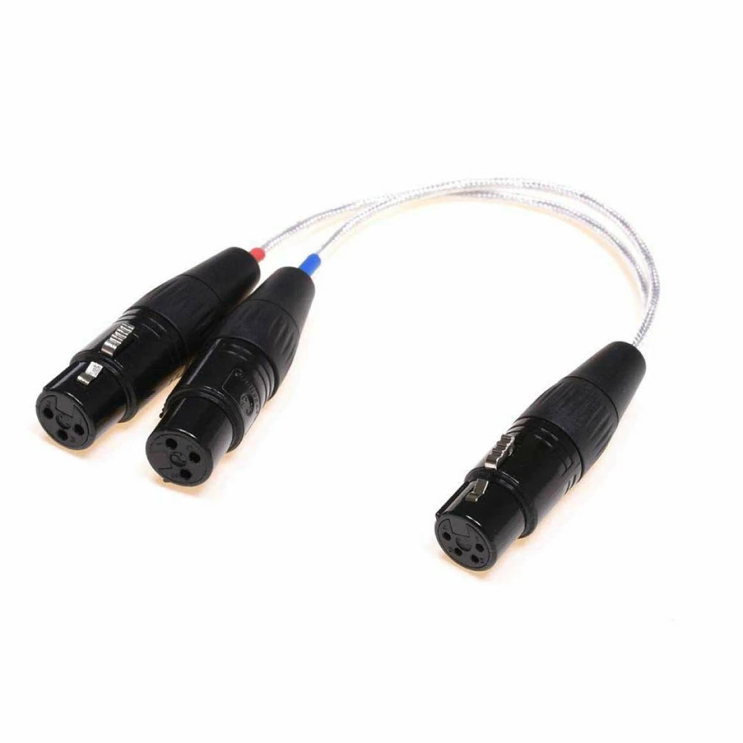 New 👍 Headgear Audio - Dual 3-Pin XLR Female To 4-Pin XLR Female Athena Silver Cable 🎁 3 Headgear Audio - Dual 3-Pin XLR Female To 4-Pin XLR Female Athena Silver Cable